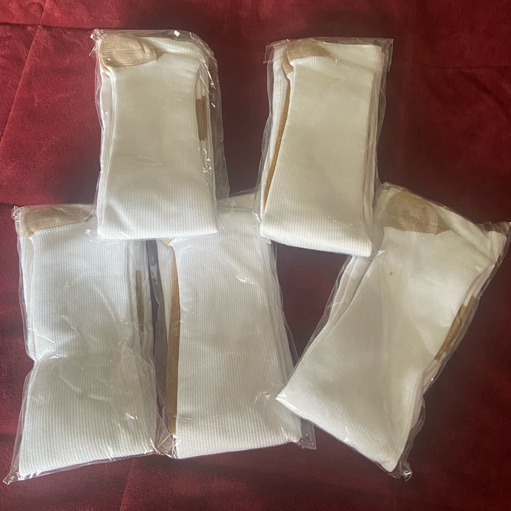 White Compression Knee-High Unisex Socks- Bundle of 5 pair  L/ XL  (15-20 mmHg) - Picture 4 of 6
